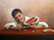 Boy with a watermelon Estevao Silva